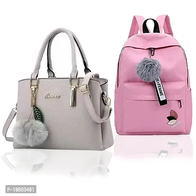 Trendy Cute Handy Hand-Held Shoulder Bag And Backpack Combo For Women-thumb0