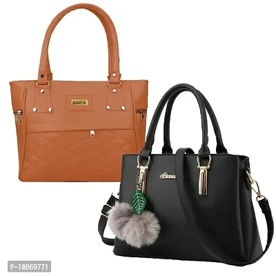 Stylish Fashionable PU Handbags Combo For Women Pack Of 2-thumb0