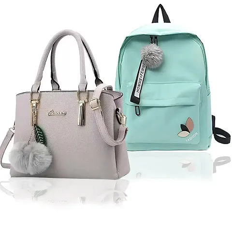 Trendy Cute Handy Hand-Held Shoulder Bag And Backpack Combo For Women