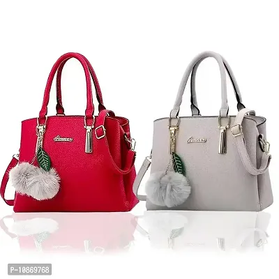 Stylish Fashionable PU Handbags Combo For Women Pack Of 2-thumb0