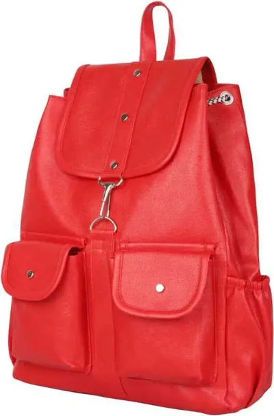 Stylish Leatherette Solid Backpacks For Women