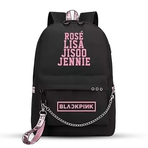 Latest Trending Taehyung print Stylish Waterproof Casual Simple College School Bag Tuition Girls Backpack With Special BTS Print for Blackpink Lovers