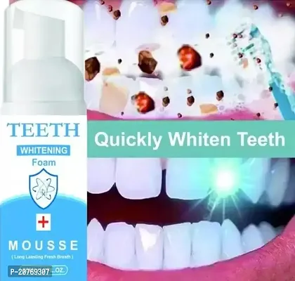 Teeth Whitening Mousse Foam Toothpaste Stain Removal Freshen Breath Oral Hygiene - Mint  (50 ml)