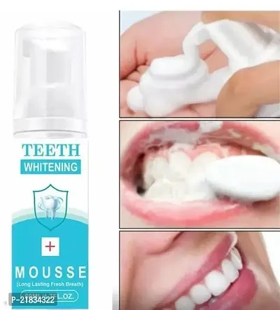 Teeth Whitening Foam Toothpaste Makes You Reveal Perfect  White Teeth, Natural Whitening Foam Toothpaste Mousse with Fluoride Deeply Clean Gums Remove Stains