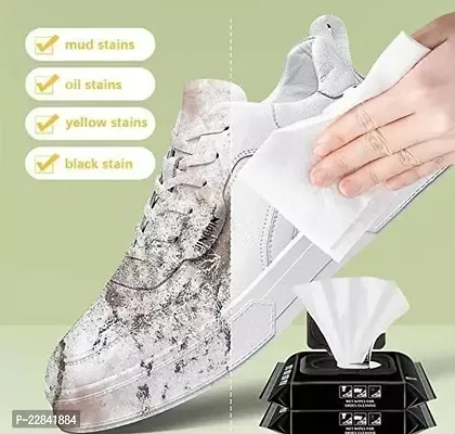 Wipes Shoe Wipes (1 Pack of 80 Pcs) Instant Sneaker Cleaner Shoe Cleaning Wipes Sneaker Wipes for Shoes Quick Remove Dirt Stain Shoe Cleaner Wipes Shoe Wipes for Sneakers Cleaning Kit wipers-thumb0