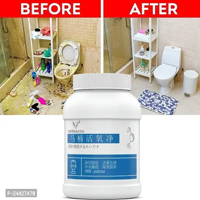 Toilet Active Oxygen Cleaner Agent, All Purpose Cleaning Powder Toilet Bowl Foam Cleaner, Powerful Pipe Dredging Agent, Effectively Cleans Stubborn Dirt from The Toilet -200gm-thumb0
