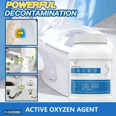 Toilet Active Oxygen Cleaner Agent, All Purpose Cleaning Powder, Powerful Pipe Dredging Agent, Effectively Cleans Stubborn Dirt from Toilet (Toilet Clening Power 200gm 1 Pcs)-thumb0