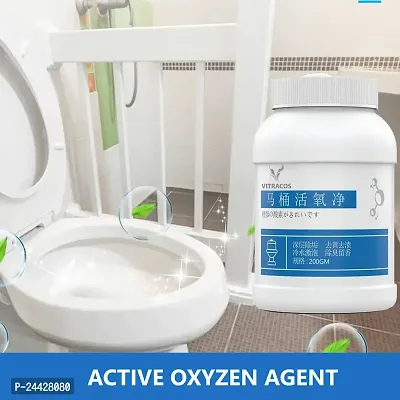 Toilet Active Oxygen Cleaner Agent, All Purpose Cleaning Powder, Powerful Pipe Dredging Agent, Effectively Cleans Stubborn Dirt from Toilet (Toilet Clening Power 200gm 1 Pcs)-thumb2