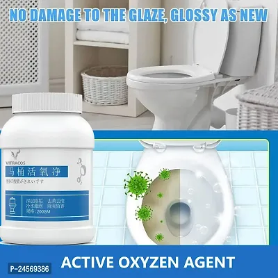 Toilet Active Oxygen Cleaner Agent, All Purpose Cleaning Powder Toilet Bowl Foam Cleaner, Powerful Pipe Dredging Agent, Effectively Cleans Stubborn Dirt from The Toilet -200gm-thumb2