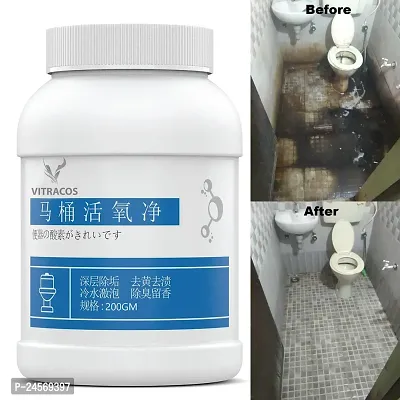 Toilet Active Oxygen Cleaner Agent, All Purpose Cleaning Powder Toilet Bowl Foam Cleaner, Powerful Pipe Dredging Agent, Effectively Cleans Stubborn Dirt from The Toilet -200gm-thumb0