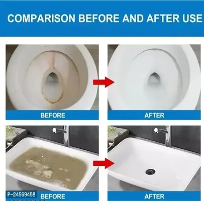 Toilet Active Oxygen Cleaner Agent, All Purpose Cleaning Powder Toilet Bowl Foam Cleaner, Powerful Pipe Dredging Agent, Effectively Cleans Stubborn Dirt from The Toilet -200gm-thumb2