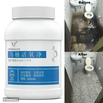 Toilet Active Oxygen Cleaner Agent, All Purpose Cleaning Powder Toilet Bowl Foam Cleaner, Powerful Pipe Dredging Agent, Effectively Cleans Stubborn Dirt from The Toilet --200gm  PACK OF 2 PIC
