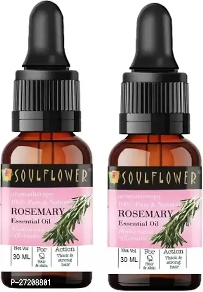 Soulflower Rosemary Essential Oil 30ml, 100% Premium  Pure, Natural  Undiluted Pack of - 2