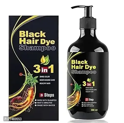 Dye Instant Black Hair Dye Shampoo 3 In 1 Shampoo 300ml , For Shine Hair Moisturizing Healthy Hair 3 Steps 300ml-thumb0