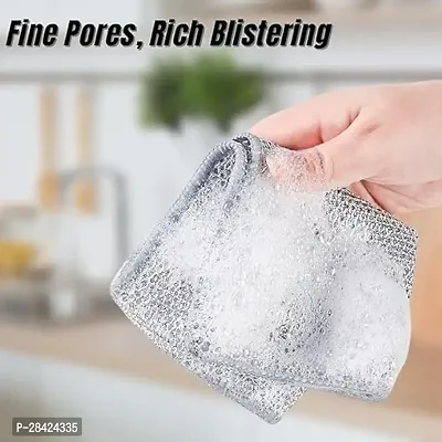 Multipurpose Wire Dishwashing Rags for Wet and Dry Stainless Steel Scrubber Non-Scratch Wire Dishcloth for Washing Dishes Sinks Counters Easy...