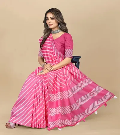 Best Selling Cotton Saree with Blouse piece 