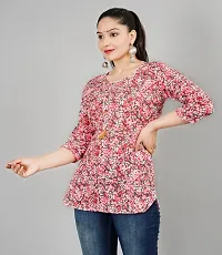 VNSAGAR Camric Cotton Top Procian Print,3/4 Sleeve,Round Neck top for Womens and Girls-thumb3