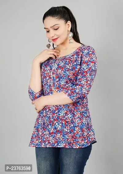 VNSAGAR Camric Cotton Top Procian Print,3/4 Sleeve,Round Neck top for Womens and Girls-thumb5