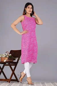 Digital Storey Womens Rayon Lehriya Printed Sleeveless Straight?Kurti-thumb2