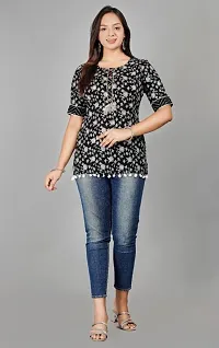 VNSAGAR Rayon Floral Printed Top 3/4 Sleeve, Round Neck top for Womens and Girls-thumb3