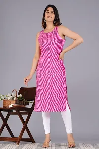 Digital Storey Womens Rayon Lehriya Printed Sleeveless Straight?Kurti-thumb3