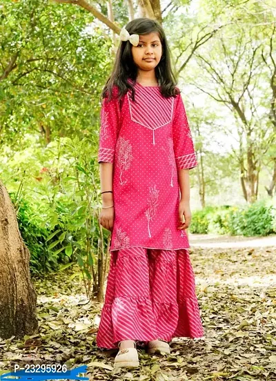 Stylish Rayon Kurta With Palazzo Set For Girl-thumb0