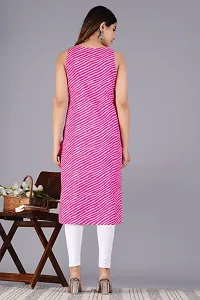 Digital Storey Womens Rayon Lehriya Printed Sleeveless Straight?Kurti-thumb1