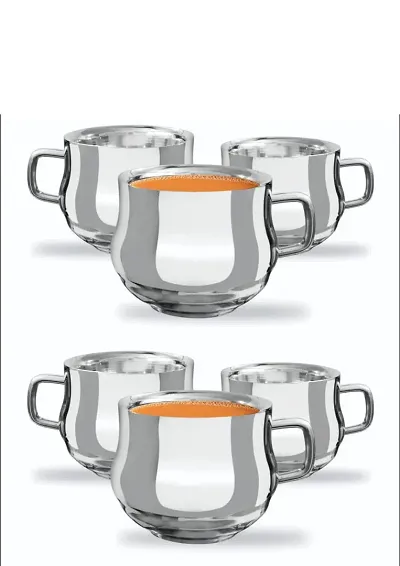 Stainless Steel Tea Cup Set of Six
