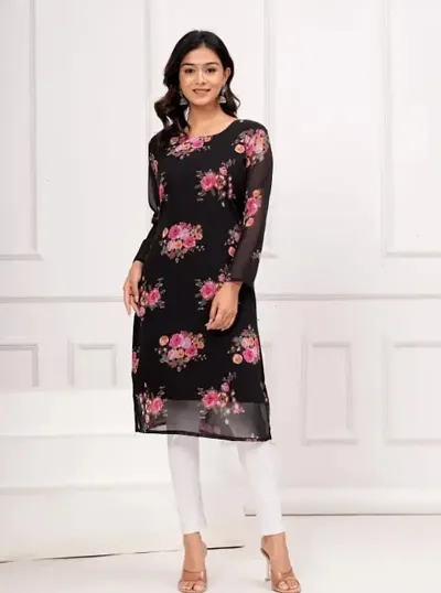 Stylish Georgette Printed A-Line Kurtis