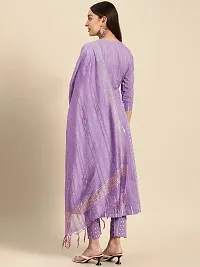 Stylish Purple Rayon Embroidered Kurta Bottom and Dupatta Set For Women-thumb1