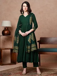 Fancy Rayon Kurta Bottom And Dupatta Set For Women-thumb3