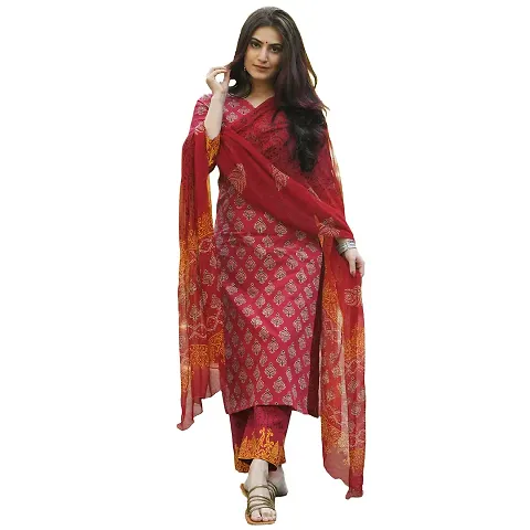 Beautiful Stitched Kurta Bottom and Dupatta Set