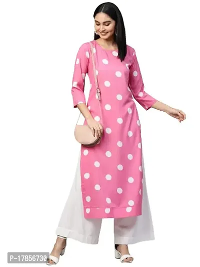 Stylish Womens Crepe Traditional Straight Printed Kurta-thumb0