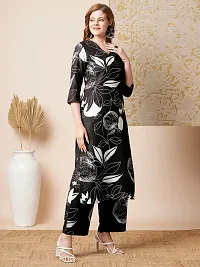 Stylish Black Rayon Printed Kurta Bottom Set For Women-thumb3