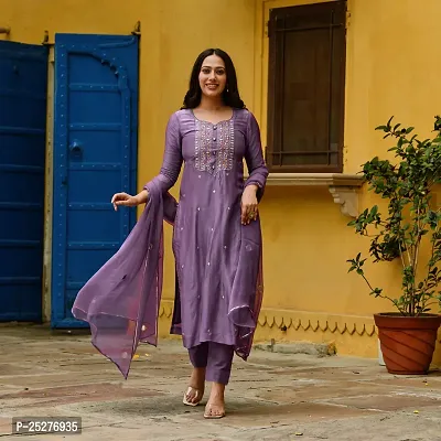 Stylish Women Cotton Kurta, Bottom with Dupatta Set