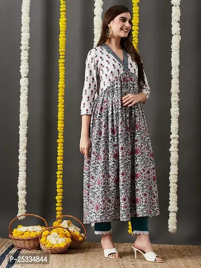 Stylish Cotton Blend Kurta, Bottom and Dupatta Set For Women-thumb3