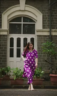 Stylish Purple Rayon Printed Kurta Bottom Set For Women-thumb2