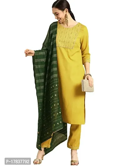 Stylish Womens Ruby Cotton Straight Solid Kurta With Palazzo And Dupatta-thumb0