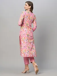 Stylish Straight Pink Printed Cotton Blend Kurta Bottom Set For Women-thumb2