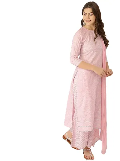 Stylish Womens Straight Kurta With Palazzos And Dupatta