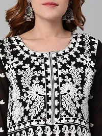 Attractive Black Printed Cotton Blend Anarkali Kurta Pant Set-thumb3