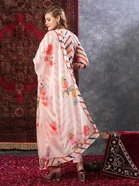 Stylish Peach Rayon Lehriya Kurta Bottom and Dupatta Set For Women-thumb1