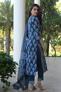 ANNI DESIGNER Women's Cotton Blend Straight Printed Kurta with Pant  Dupatta (Bulgeriya)-thumb2