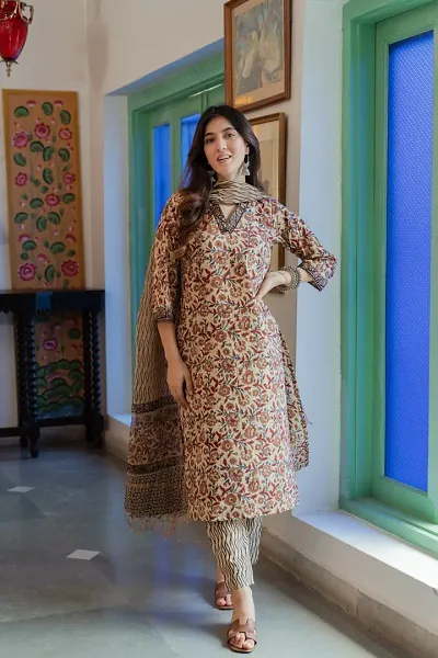 Stylish Rayon Printed Straight Kurtis Bottom and Dupatta Set