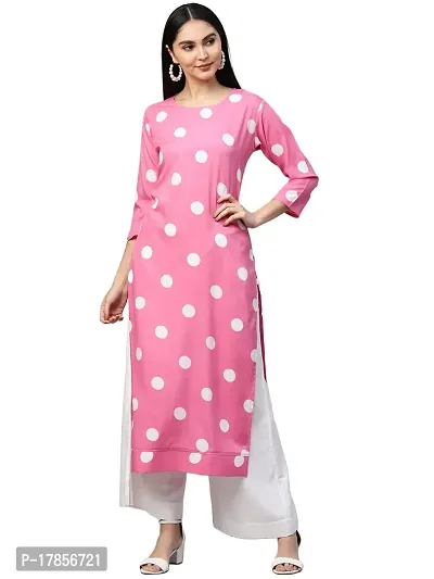 Stylish Womens Crepe Straight Printed Kurta-thumb0