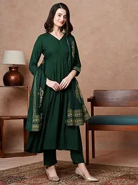 Fancy Rayon Kurta Bottom And Dupatta Set For Women-thumb2