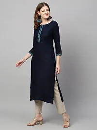 ANNI DESIGNER Women's Cotton Blend Printed Straight Kurta (Kissa)-thumb2