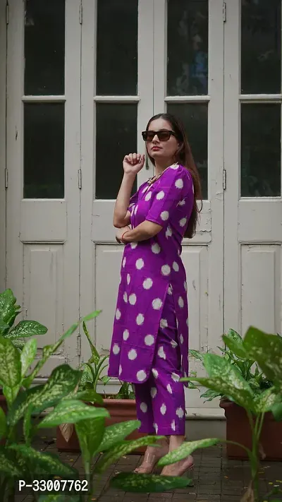 Stylish Purple Rayon Printed Kurta Bottom Set For Women-thumb2