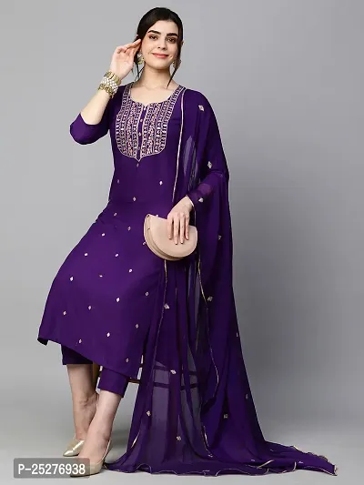 Stylish Women Cotton Kurta, Bottom with Dupatta Set