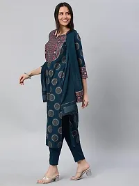 Fancy Cotton Blend Kurta Bottom And Dupatta Set For Women-thumb2